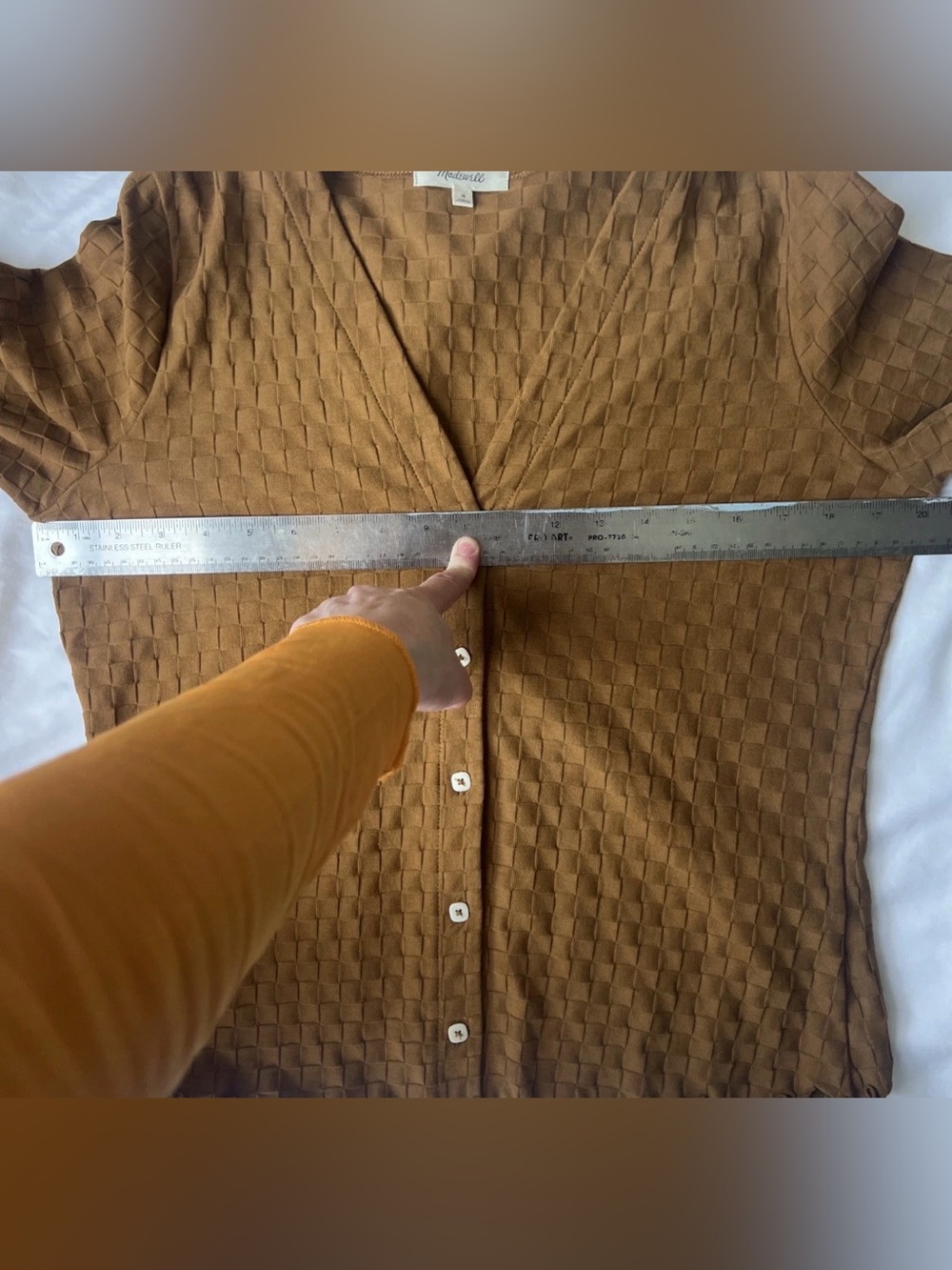 Madewell jacquard texture V-neck lightweight cardigan - Picture 7 of 10